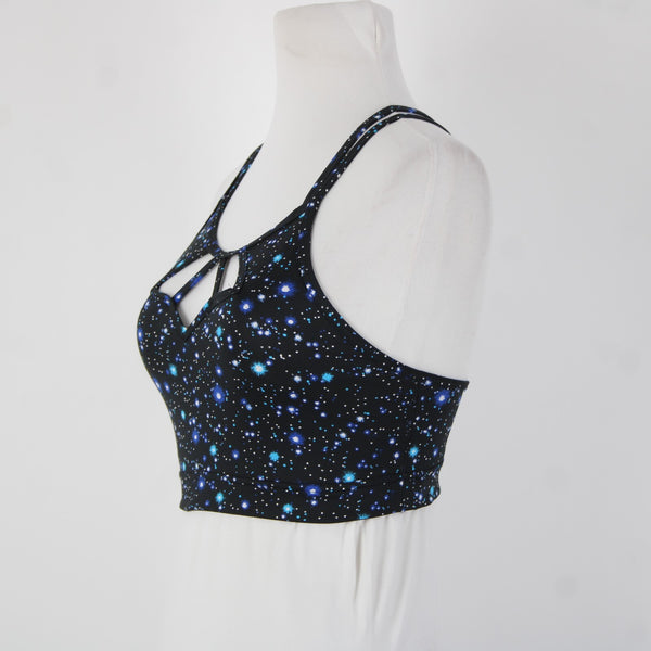 Victoria Secret Sport Sz Sp Black Blue White Polyester Elastane Sports Bra