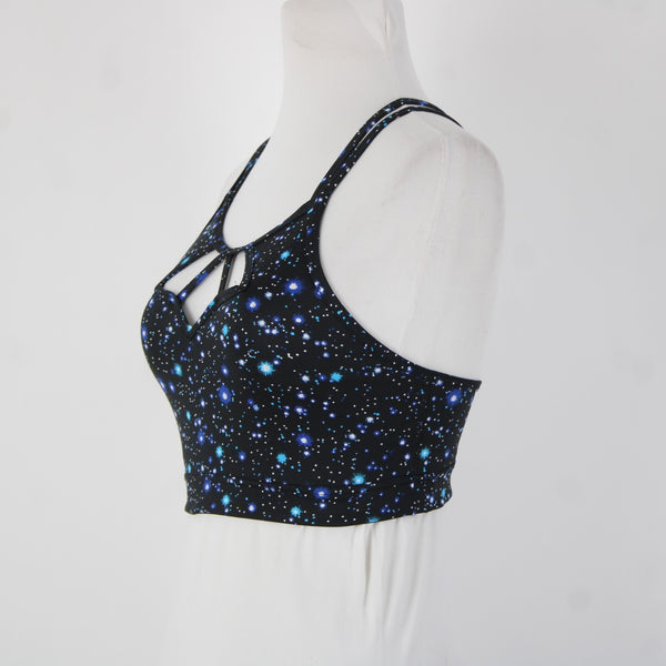 Victoria Secret Sport Sz Sp Black Blue White Polyester Elastane Sports Bra