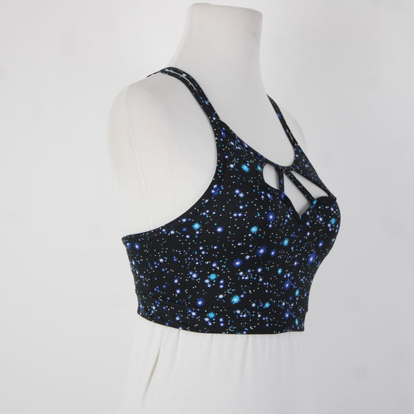Victoria Secret Sport Sz Sp Black Blue White Polyester Elastane Sports Bra
