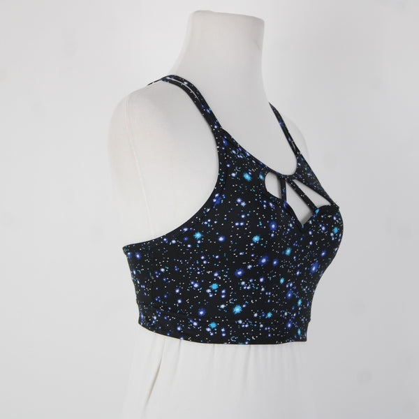 Victoria Secret Sport Sz Sp Black Blue White Polyester Elastane Sports Bra