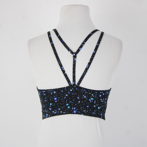 Victoria Secret Sport Sz Sp Black Blue White Polyester Elastane Sports Bra