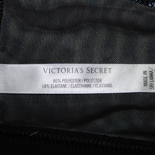 Victoria Secret Sport Sz Sp Black Blue White Polyester Elastane Sports Bra