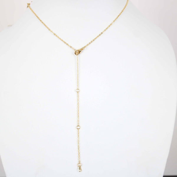 EMILY NEW Name Goldtone Rhinestone Accent 14.5" w 4.5" Multi Ring Ext Necklace