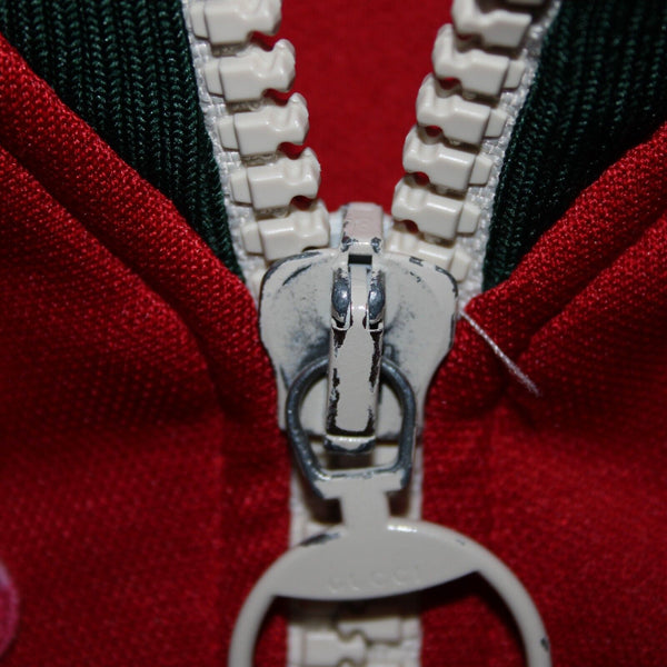 Gucci Sz M Red Green Multi Color Floral Floral Embroidered Track Sport Suit