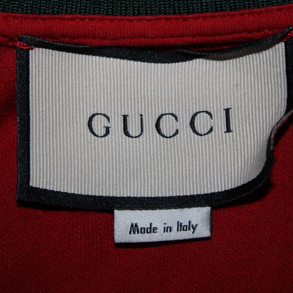 Gucci Sz M Red Green Multi Color Floral Floral Embroidered Track Sport Suit