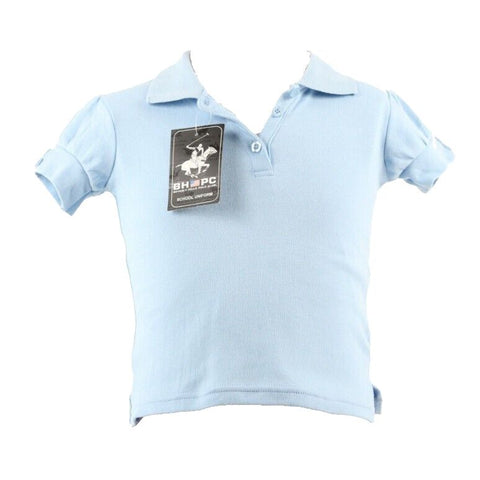 Beverly Hills Polo Club BHPC NEW Sz 4 Girls Blue Cotton Blend Uniform Top