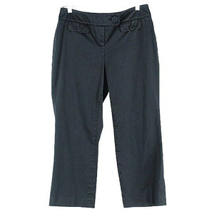 Ann Taylor Sz 4 x 24 Navy Cotton Lycra Spandex Lindsay Curvy Capri Crop Pant