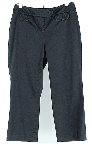 Ann Taylor Sz 4 x 24 Navy Cotton Lycra Spandex Lindsay Curvy Capri Crop Pant