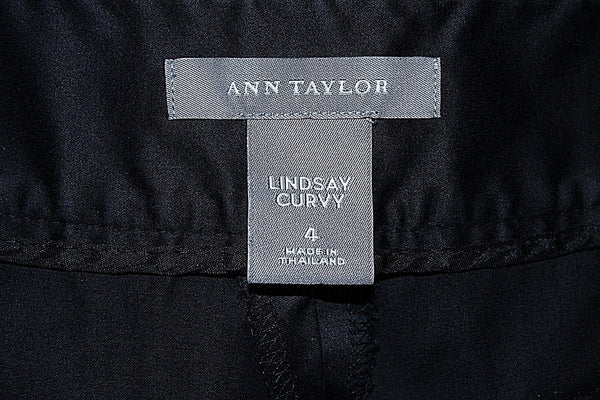 Ann Taylor Sz 4 x 24 Navy Cotton Lycra Spandex Lindsay Curvy Capri Crop Pant