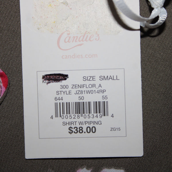 Candies $38 Zeniflora Sz S Pink Multi Color Floral Buttons 100% Polyester Top