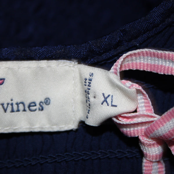 Vineyard Vines Dress NEW $328 Sz XL Navy Blue Lined 100% Silk Viscose Dress