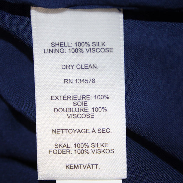 Vineyard Vines Dress NEW $328 Sz XL Navy Blue Lined 100% Silk Viscose Dress