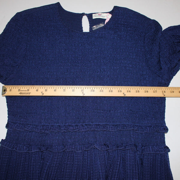 Vineyard Vines Dress NEW $328 Sz XL Navy Blue Lined 100% Silk Viscose Dress