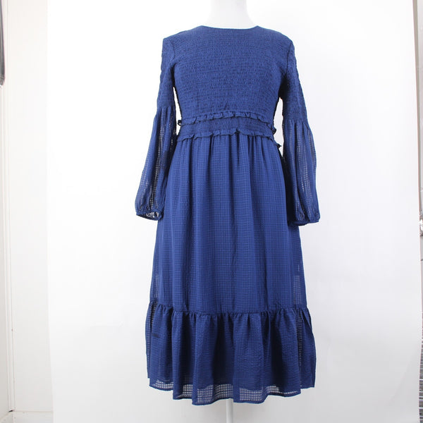 Vineyard Vines Dress NEW $328 Sz XL Navy Blue Lined 100% Silk Viscose Dress