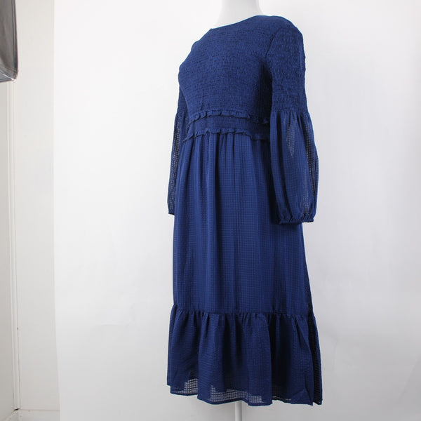 Vineyard Vines Dress NEW $328 Sz XL Navy Blue Lined 100% Silk Viscose Dress