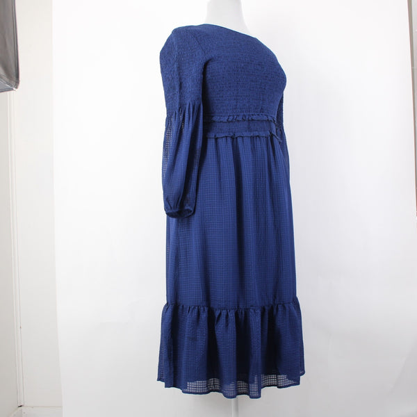 Vineyard Vines Dress NEW $328 Sz XL Navy Blue Lined 100% Silk Viscose Dress