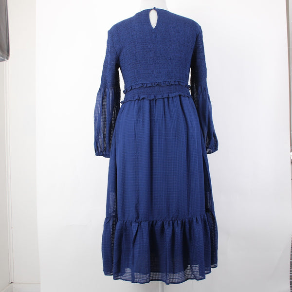 Vineyard Vines Dress NEW $328 Sz XL Navy Blue Lined 100% Silk Viscose Dress