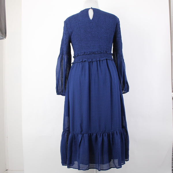 Vineyard Vines Dress NEW $328 Sz XL Navy Blue Lined 100% Silk Viscose Dress