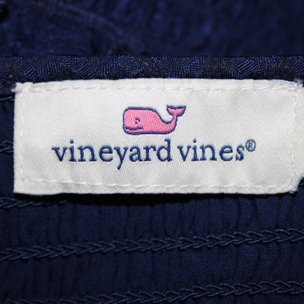 Vineyard Vines Dress NEW $328 Sz XL Navy Blue Lined 100% Silk Viscose Dress