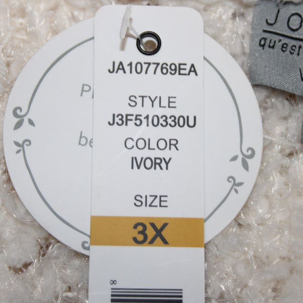 Joseph A NEW $98 Sz 3X Ivory Draped Collar Unlined 100% Polyester Wrap Sweater