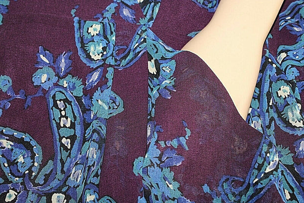 CAbi NEW $129 Sz 8 Purple Blue Teal Multi 100% Polyester Faux Wrap Dress