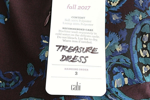 CAbi NEW $129 Sz 8 Purple Blue Teal Multi 100% Polyester Faux Wrap Dress