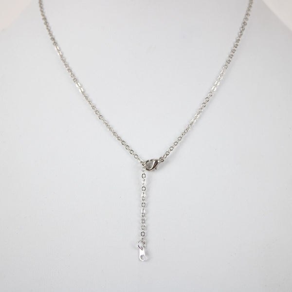 MEGAN NEW Name Silvertone Rhinestone 14.5" w 4.5" Multi Ring Extender Necklace