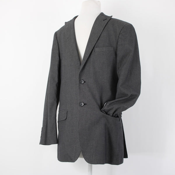 J. Ferrar Sz 38S Steel Gray 100% Cotton Polyester Lined Blazer Sport Coat Jacket