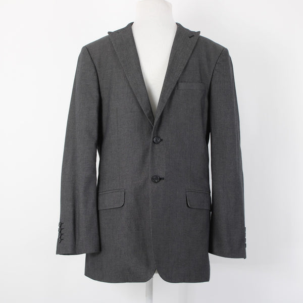 J. Ferrar Sz 38S Steel Gray 100% Cotton Polyester Lined Blazer Sport Coat Jacket