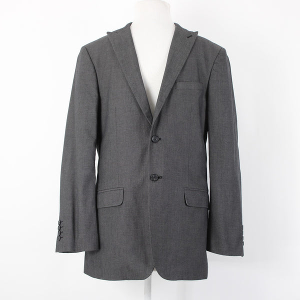 J. Ferrar Sz 38S Steel Gray 100% Cotton Polyester Lined Blazer Sport Coat Jacket