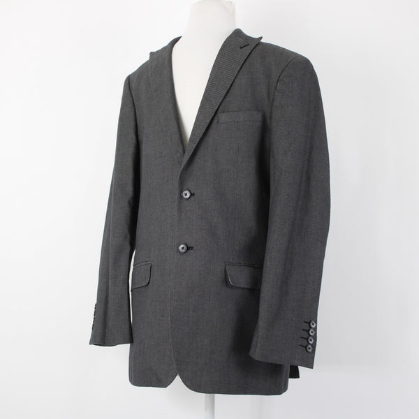 J. Ferrar Sz 38S Steel Gray 100% Cotton Polyester Lined Blazer Sport Coat Jacket