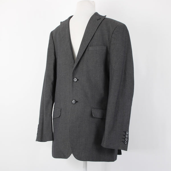 J. Ferrar Sz 38S Steel Gray 100% Cotton Polyester Lined Blazer Sport Coat Jacket
