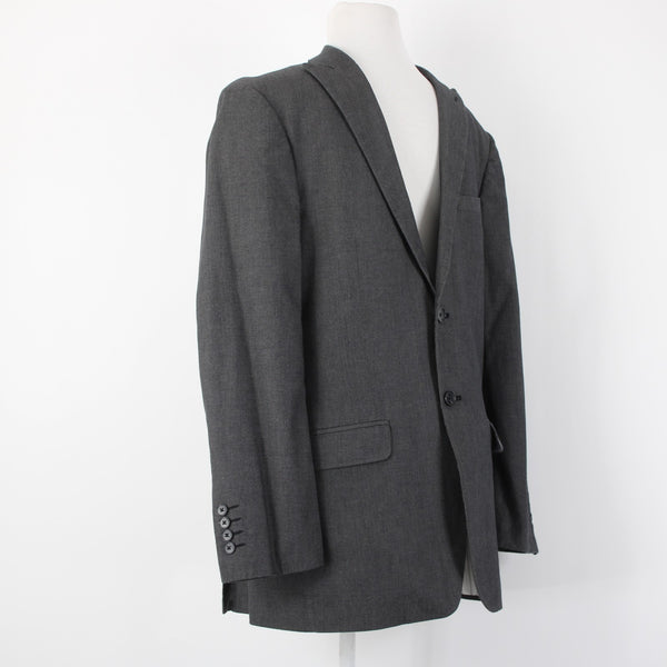 J. Ferrar Sz 38S Steel Gray 100% Cotton Polyester Lined Blazer Sport Coat Jacket