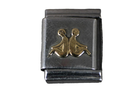 Puzzle Collection "People" Stainless Gold Elastic Stretch Chain Link Charm