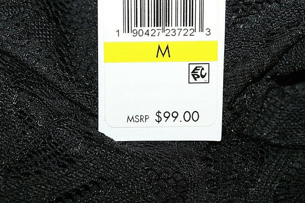 Kensie NEW $99 Sz M Black on Black Lace Overlay Nylon Spandex Poly Dress