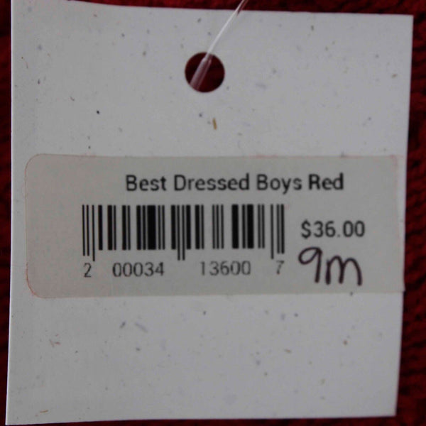 Kanz NEW Sz 9 Mo Red Gray Colorblock V Neck Button Up Cotton Blend Knit Vest