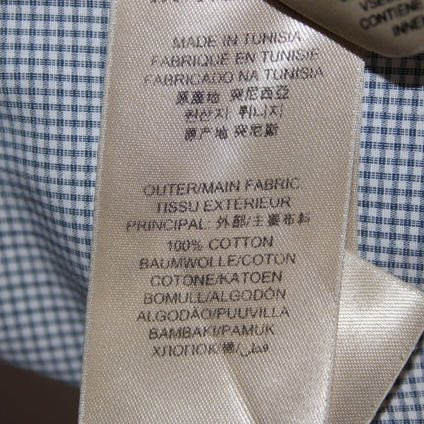 Burberry Shirt Sz 16.5 Navy Blue White Collared Button Down 100% Cotton Shirt