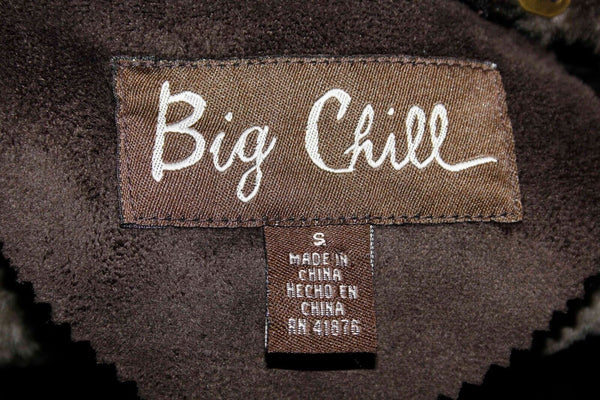 Big Chill NEW $160 Sz S Brown Polyester Faux Fur Lined Hooded Jacket Coat
