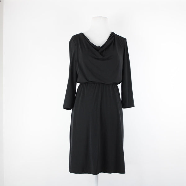 Donna Ricco Sz 4 Black Lined 3/4 Sleeve Polyester Spandex Dress