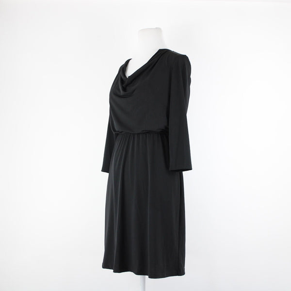 Donna Ricco Sz 4 Black Lined 3/4 Sleeve Polyester Spandex Dress