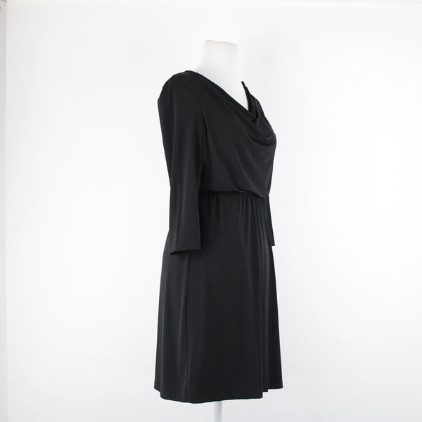 Donna Ricco Sz 4 Black Lined 3/4 Sleeve Polyester Spandex Dress