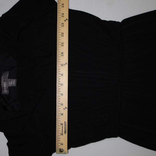 Donna Ricco Sz 4 Black Lined 3/4 Sleeve Polyester Spandex Dress