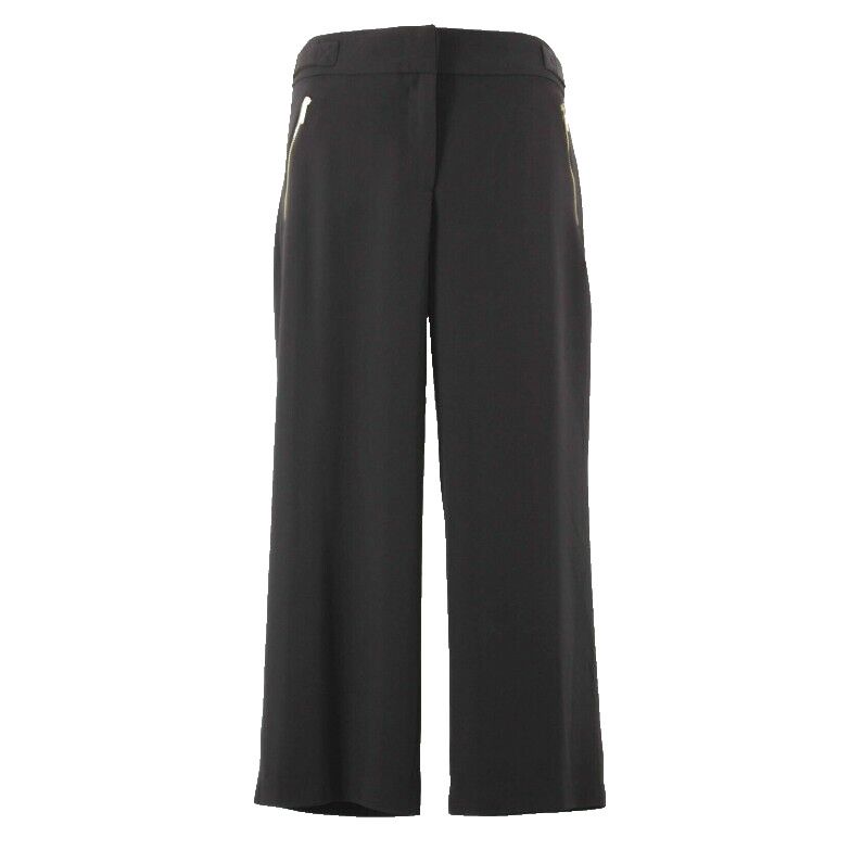 Calvin Klein 4 x 23" Black Gold Faux Zipper Pocket Crop Poly Spandex Pant