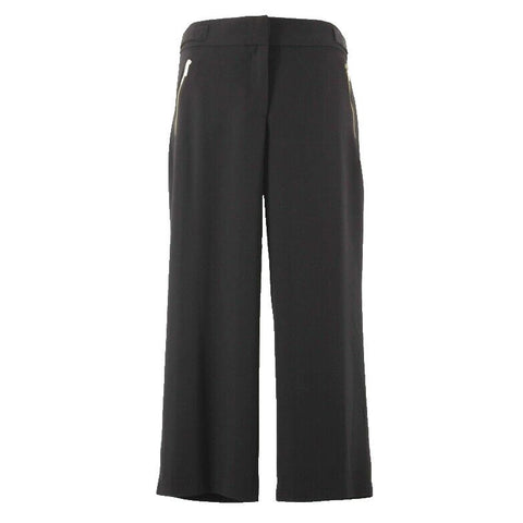 Calvin Klein 4 x 23" Black Gold Faux Zipper Pocket Crop Poly Spandex Pant