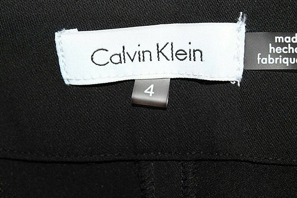 Calvin Klein 4 x 23" Black Gold Faux Zipper Pocket Crop Poly Spandex Pant