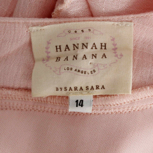 Hannah Banana Sz 14 Girls Pink Blue White Rhinestone Lined 100% Poly Rayon Dress