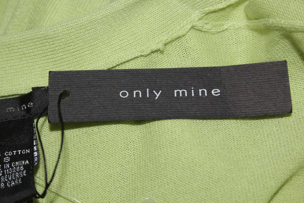 Only Mine NEW $40 Sz S Light Green Vent Hem V Neck Cotton Knit Cardigan