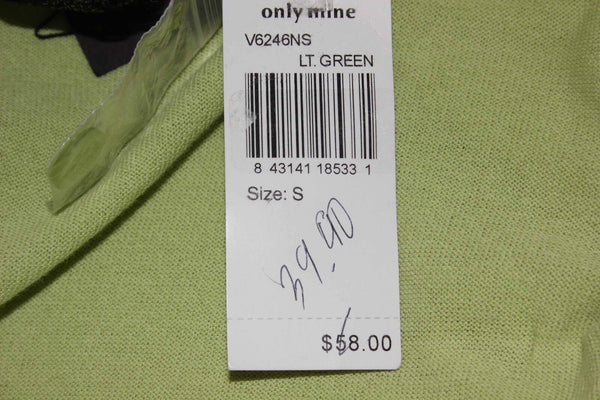 Only Mine NEW $40 Sz S Light Green Vent Hem V Neck Cotton Knit Cardigan