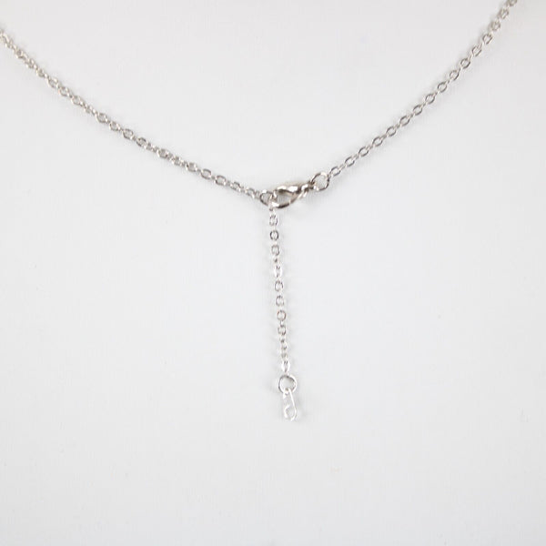 JILLIAN Name Silvertone Rhinestone 14.5" w 4.5" Multi Ring Ext Necklace