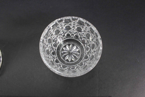 Cut Glass 2 Piece Covered Sugar  4" x 6"
